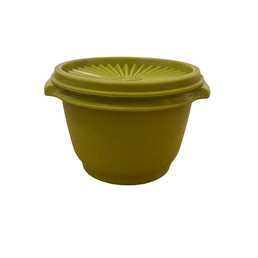 Vintage Tupperware Servalier Bowl 886 w/ 812 Lid Harvest Green‎ 1970s USA Retro
